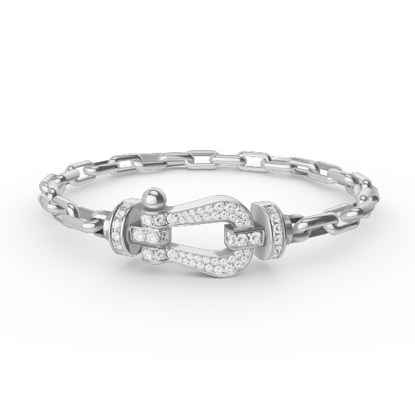 [Lumi Jewelry]FORCE LARGE HORSESHOE CLASP  METAL BRACELET