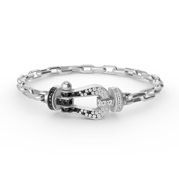 [Lumi Jewelry]FORCE LARGE HORSESHOE CLASP  METAL BRACELET