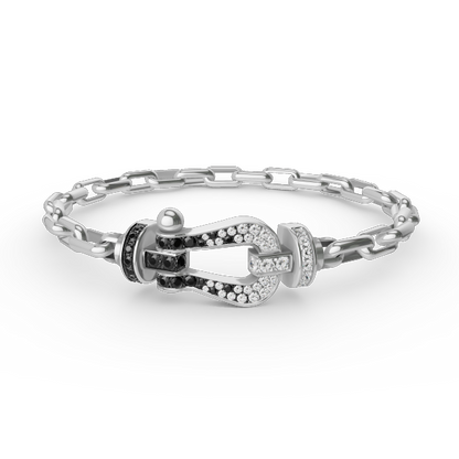 [Lumi Jewelry]FORCE LARGE HORSESHOE CLASP  METAL BRACELET