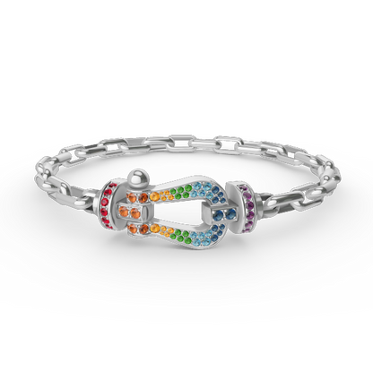 [Lumi Jewelry]FORCE LARGE HORSESHOE CLASP  METAL BRACELET