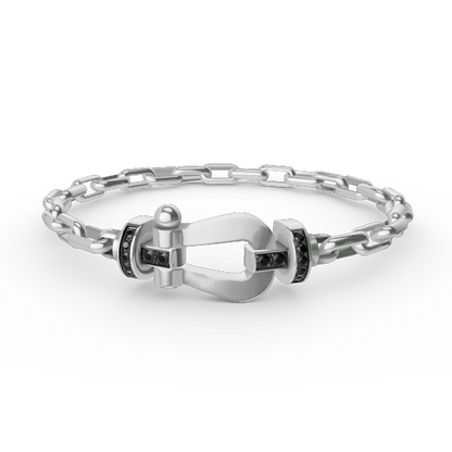 [Lumi Jewelry]FORCE LARGE HORSESHOE CLASP  METAL BRACELET