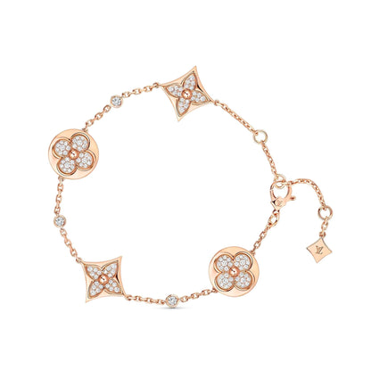 [Lumi Jewelry]STAR AND SUN 4 MOTIFS GOLD DIAMONDS BRACELET