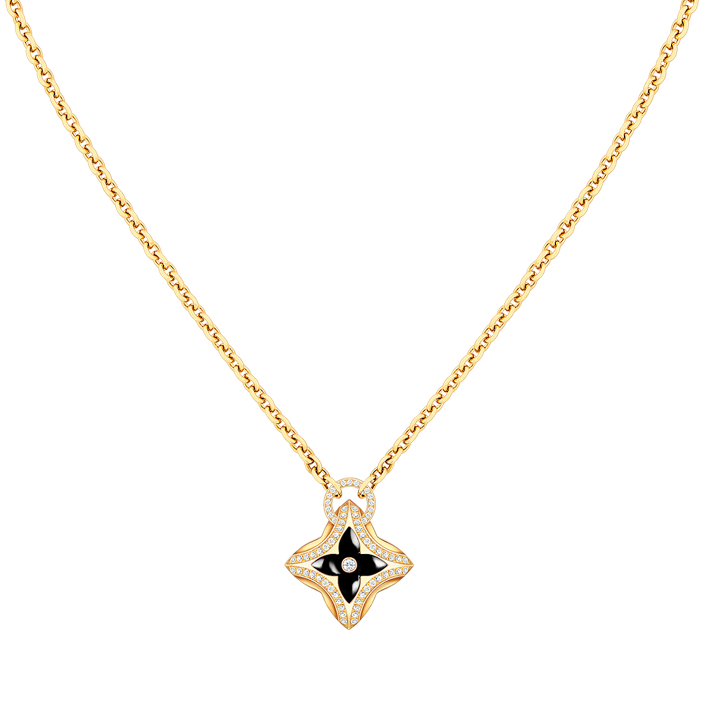 [Lumi Jewelry]STAR PEDANT PINK GOLD DIAMOND NECKLACE