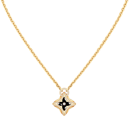 [Lumi Jewelry]STAR PEDANT PINK GOLD DIAMOND NECKLACE