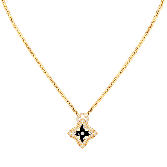 [Lumi Jewelry]STAR PEDANT PINK GOLD DIAMOND NECKLACE