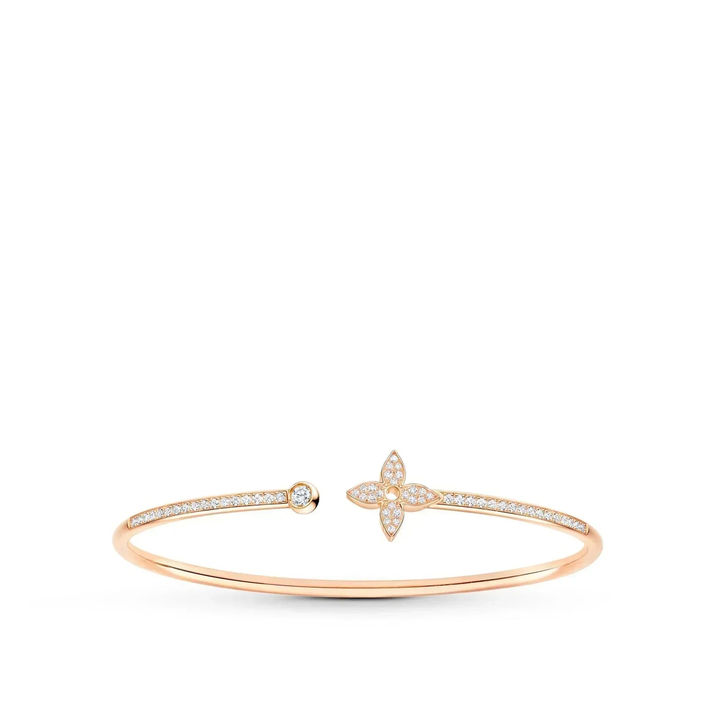 [Lumi Jewelry]IDYLLE PINK GOLD OPEN BRACELET DIAMOND PAVED