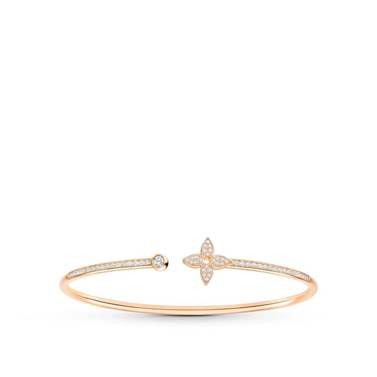 [Lumi Jewelry]IDYLLE PINK GOLD OPEN BRACELET DIAMOND PAVED