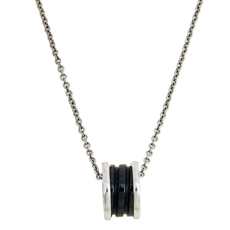 [Lumi Jewelry]ZERO 1 BLACK CERAMIC SILVER NECKLACE