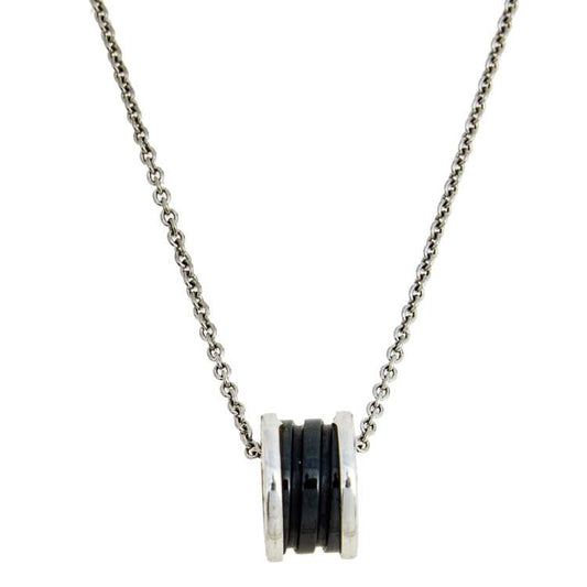 [Lumi Jewelry]ZERO 1 BLACK CERAMIC SILVER NECKLACE