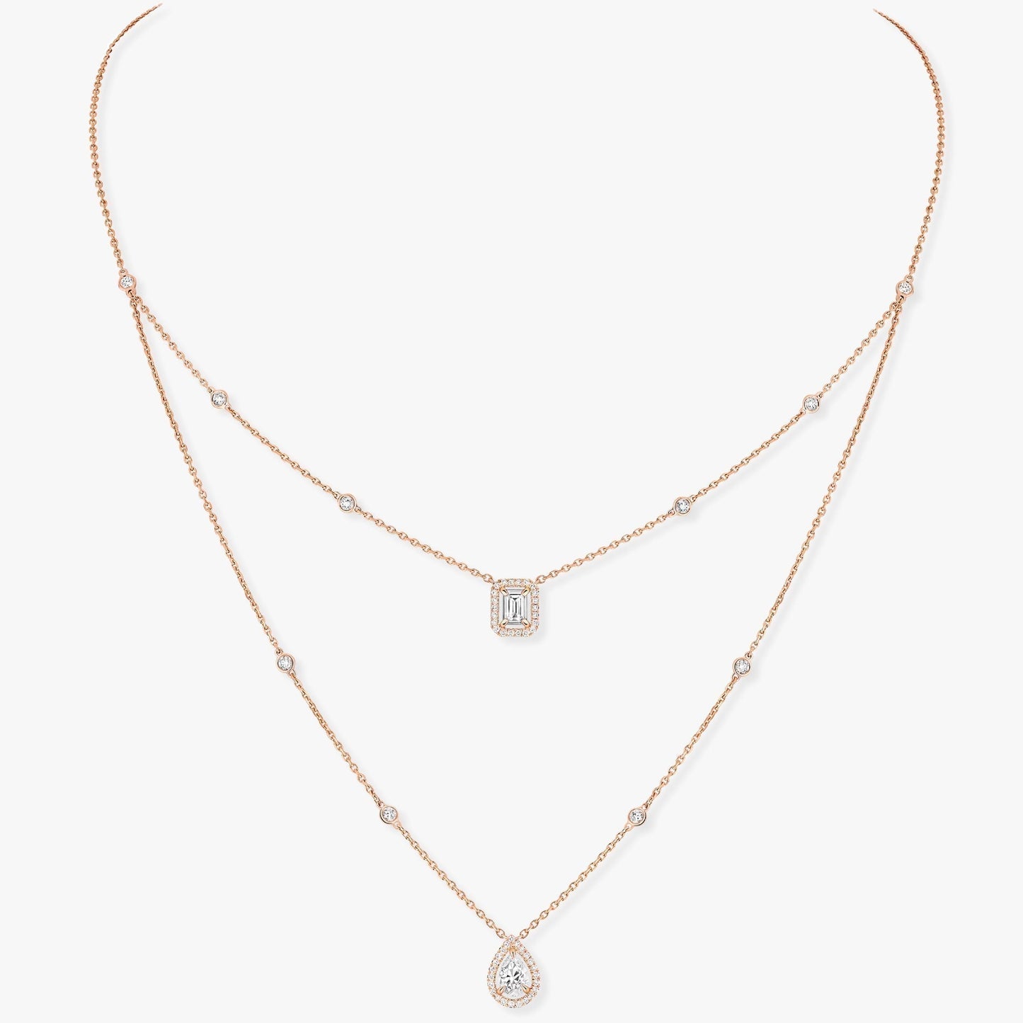 [Lumi Jewelery]MY TWIN 2 ROW DIAMOND NECKLACE