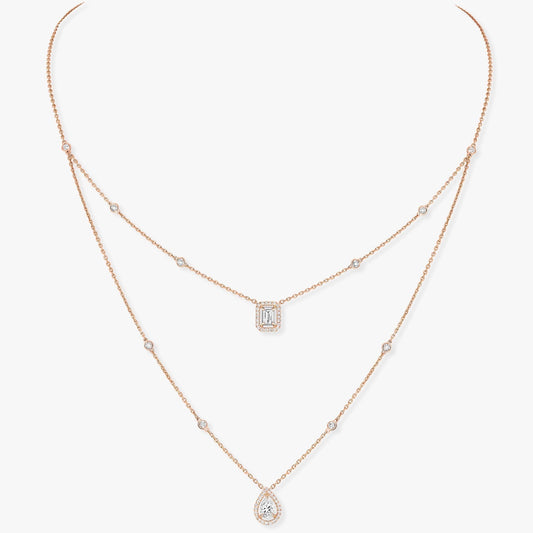 [Lumi Jewelery]MY TWIN 2 ROW DIAMOND NECKLACE