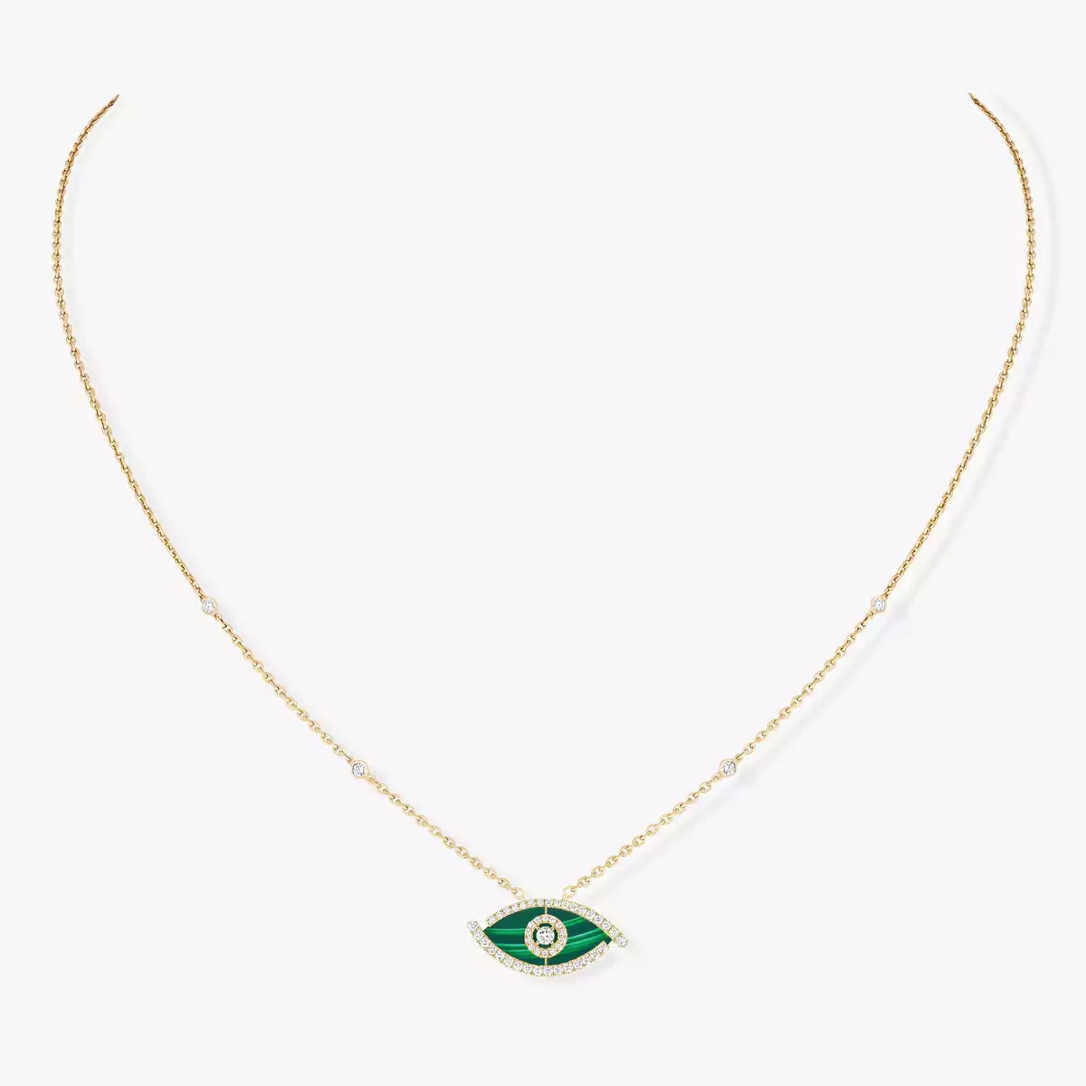 [Lumi Jewelery]Lucky Eye Diamond Necklace in Rose Gold and Turquoise