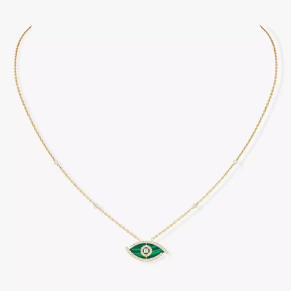 [Lumi Jewelery]Lucky Eye Diamond Necklace in Rose Gold and Turquoise