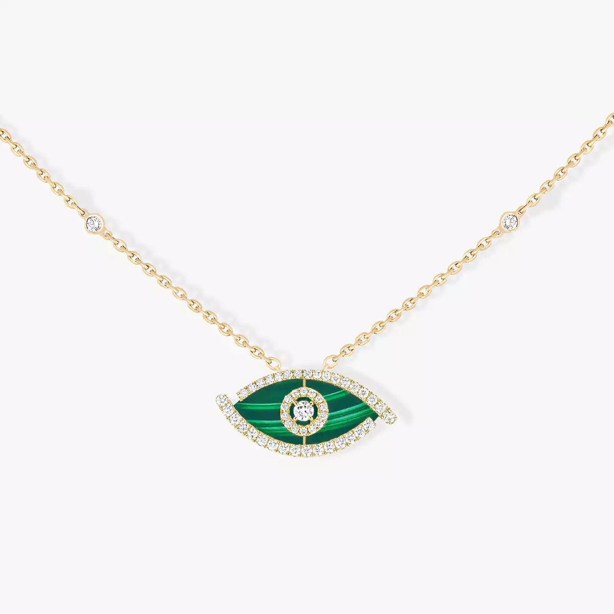 [Lumi Jewelery]Lucky Eye Diamond Necklace in Rose Gold and Turquoise