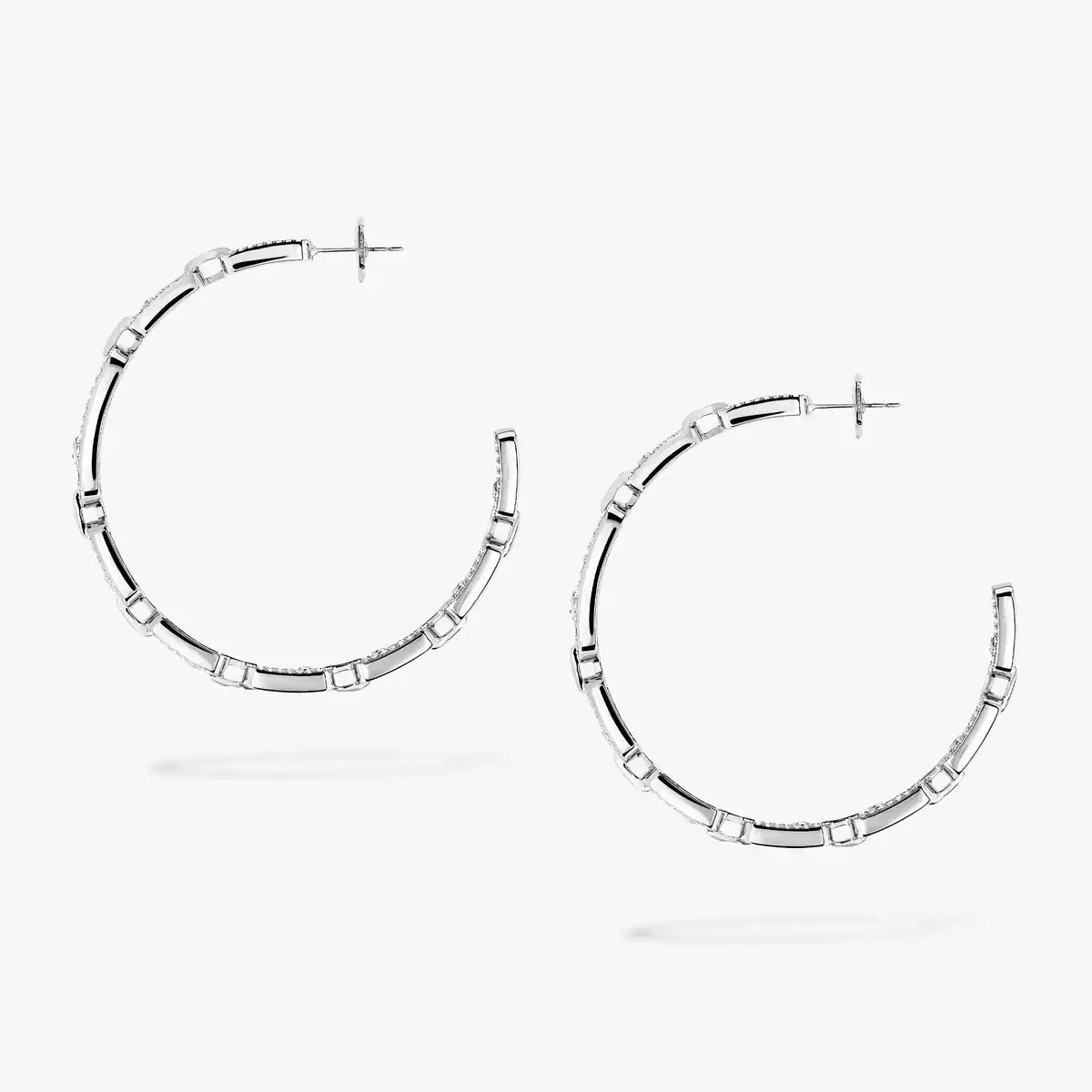 [[Lumi Jewelery]Move Link Diamond Hoop Earrings