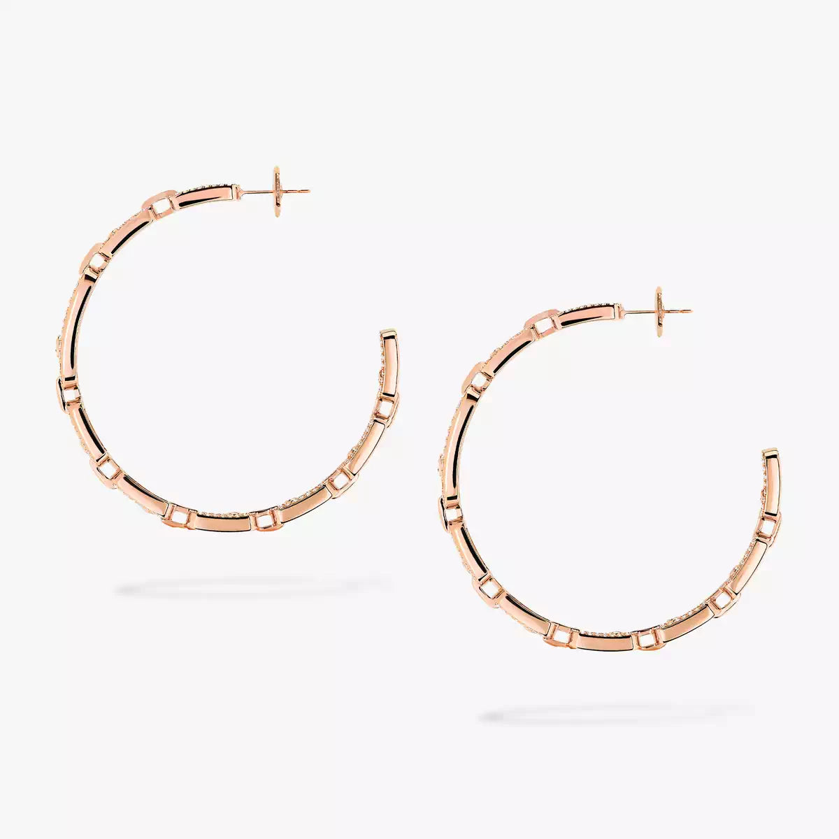 [[Lumi Jewelery]Move Link Diamond Hoop Earrings