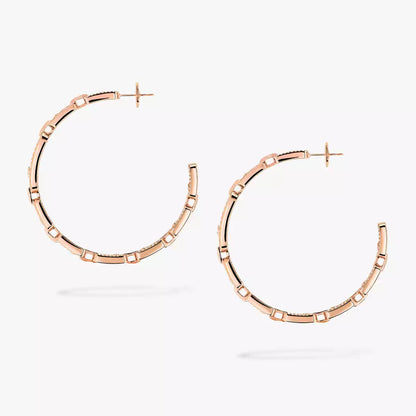 [[Lumi Jewelery]Move Link Diamond Hoop Earrings