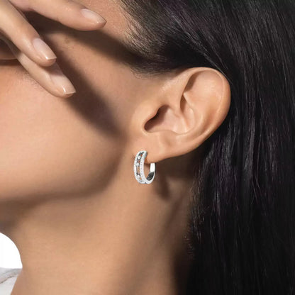 [Lumi Jewelery]Diamond Pave_ Hoop Earrings Move