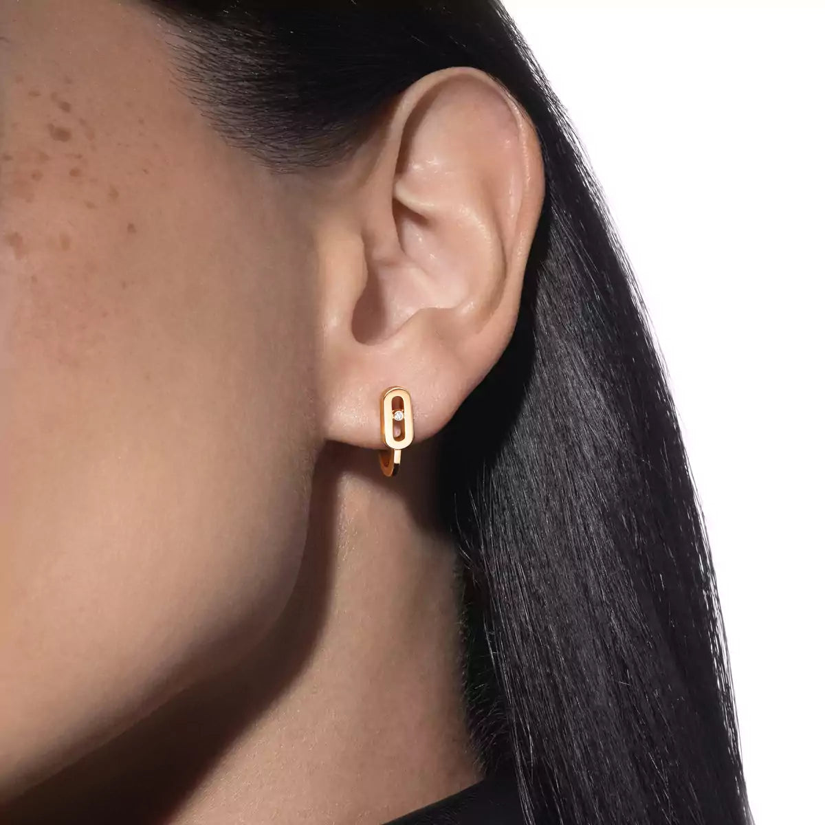 [Lumi Jewelery]Diamond Mini Hoop Earrings Move Classique