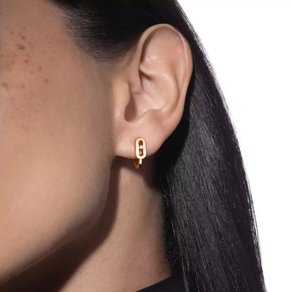 [Lumi Jewelery]Diamond Mini Hoop Earrings Move Classique
