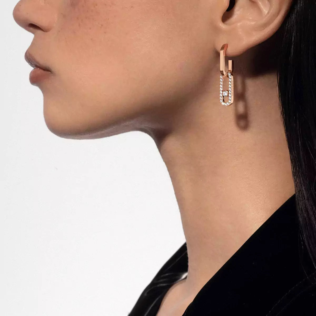 [Lumi Jewelery]Move Link Diamond Earrings