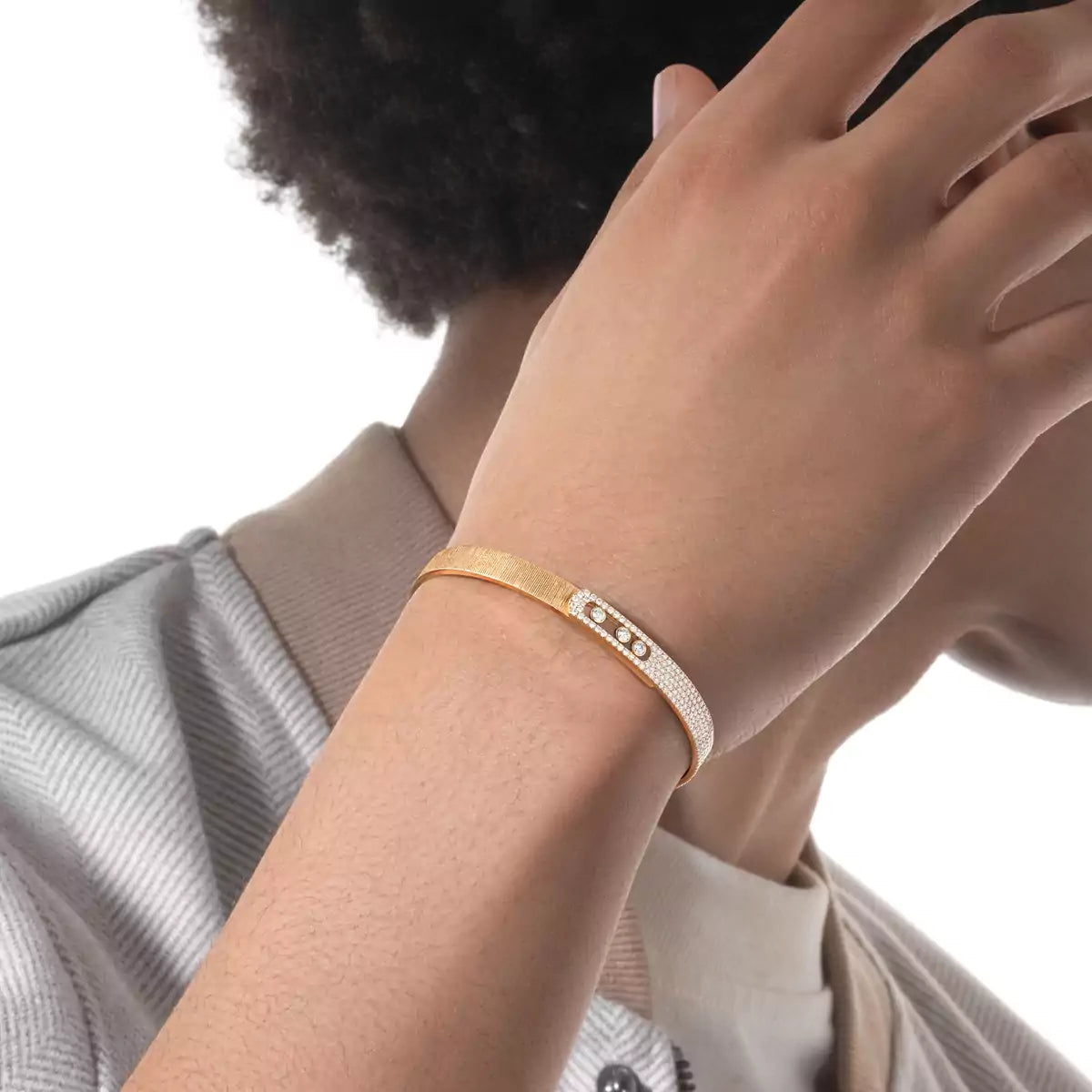 [Lumi Jewelery]Move Noa Cisel辿 half pav辿 bangle