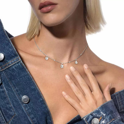 [Lumi Jewelery]My Twin Diamond Necklace in Silver