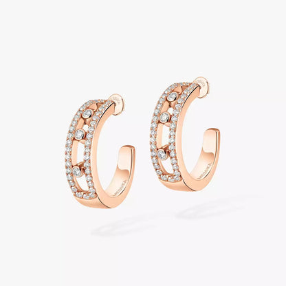 [Lumi Jewelery]Diamond Pave_ Hoop Earrings Move