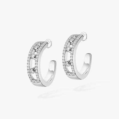 [Lumi Jewelery]Diamond Pave_ Hoop Earrings Move