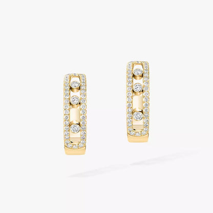 [Lumi Jewelery]Diamond Pave_ Hoop Earrings Move