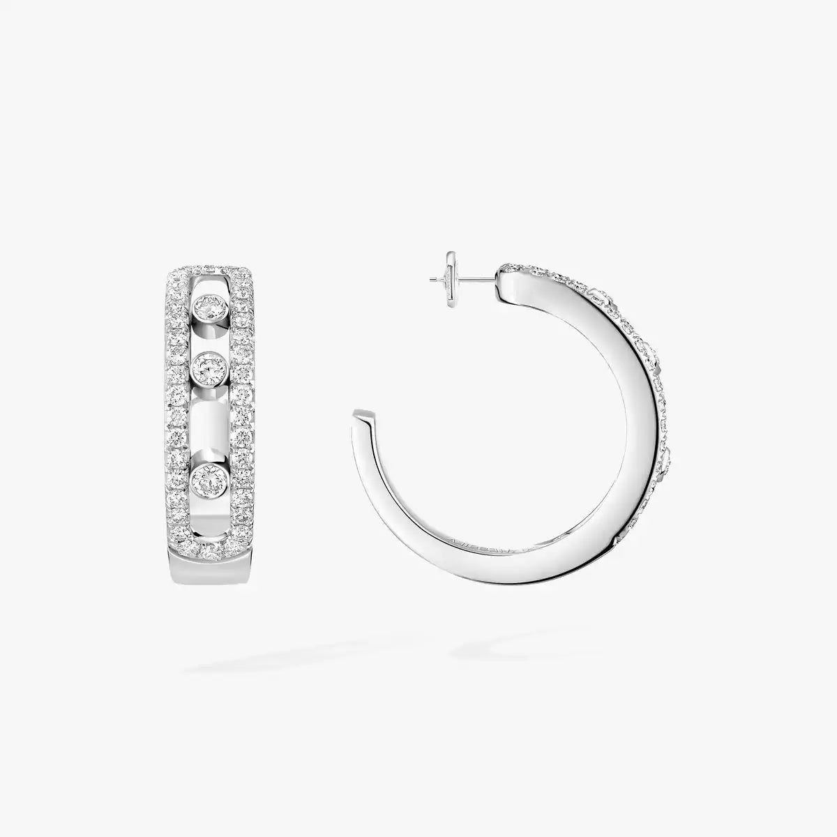 [Lumi Jewelery]Diamond Pave_ Hoop Earrings Move