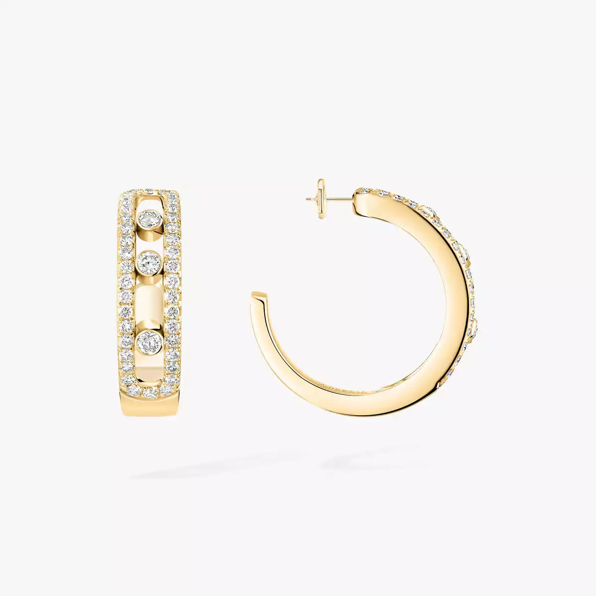 [Lumi Jewelery]Diamond Pave_ Hoop Earrings Move
