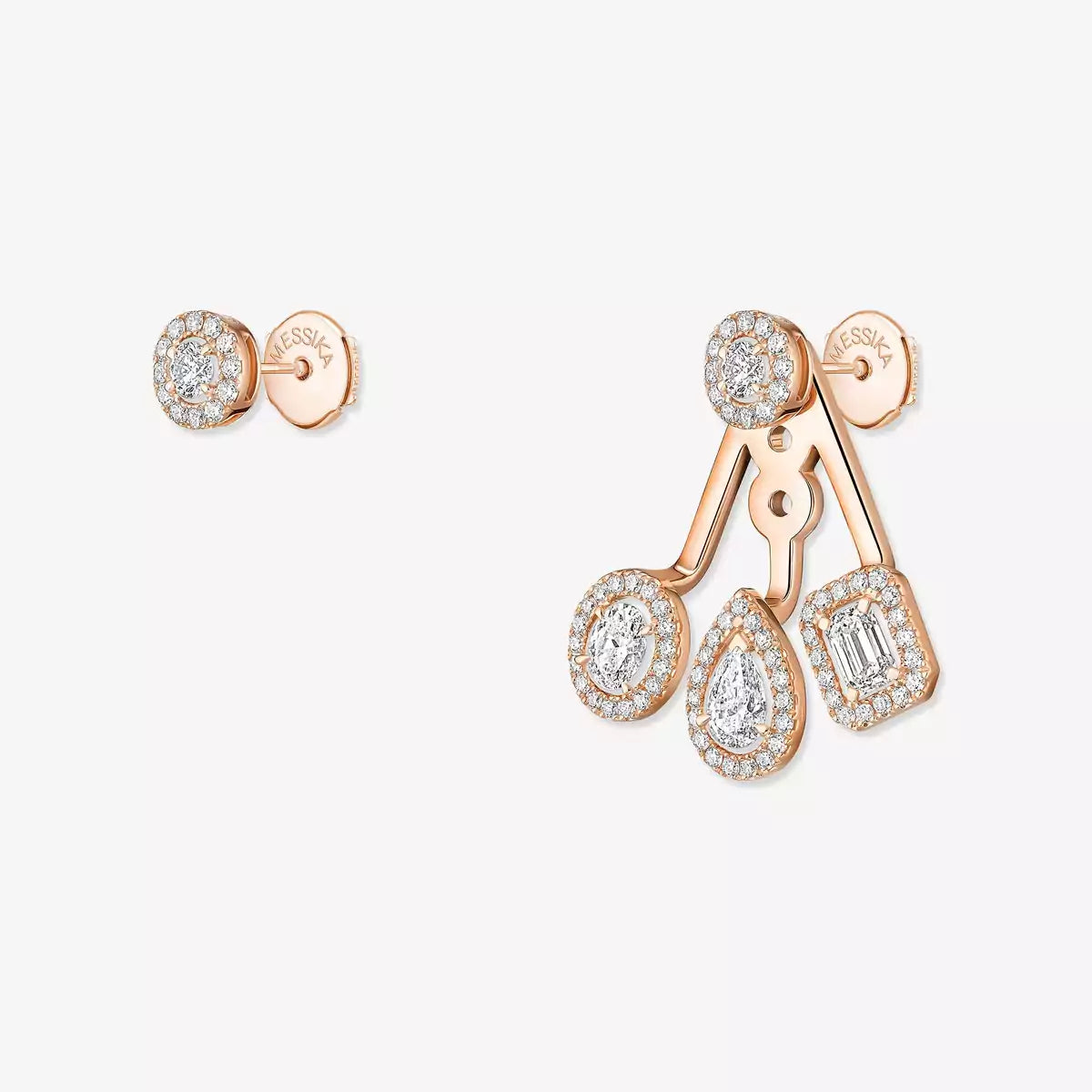 [Lumi Jewelery] My Twin Trio  Diamond Earrings