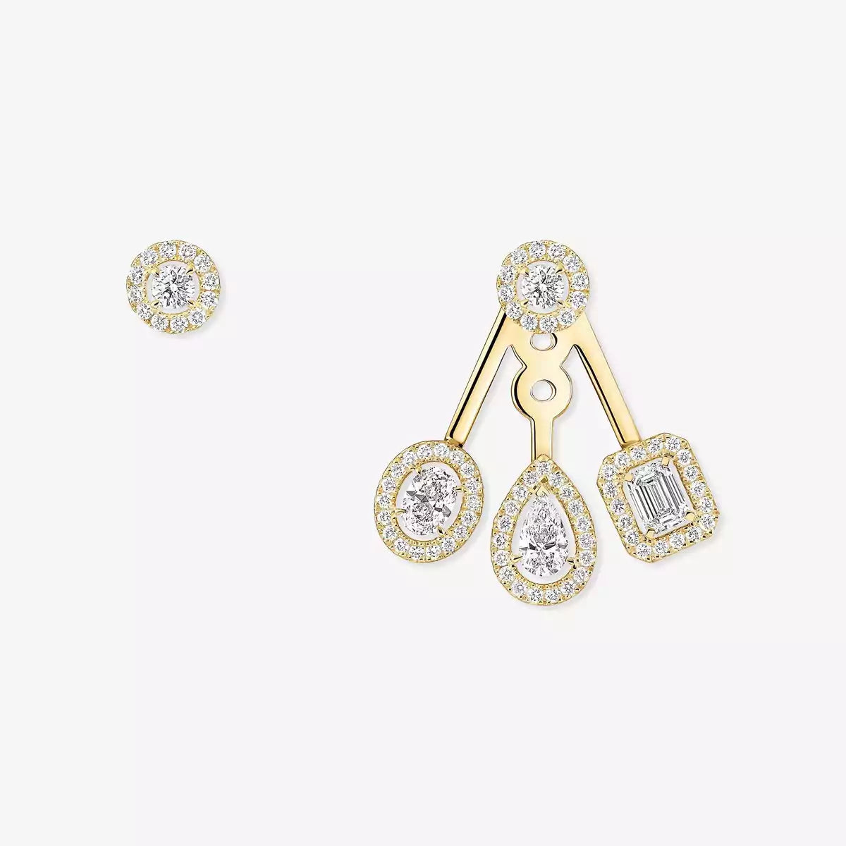[Lumi Jewelery] My Twin Trio  Diamond Earrings