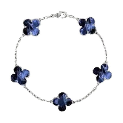 [Lumi Jewelry]CLOVER 5 MOTIF PIETERSITE SILVER BRACELET
