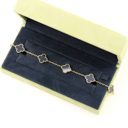 [Lumi Jewelry]CLOVER  5 MOTIFS BLACK ONYX BRACELET