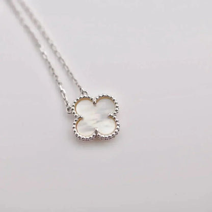 [Lumi Jewelry]CLOVER  15MM WHITE MOTHER-OF-PEARL SILVER