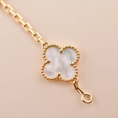 [Lumi Jewelry]CLOVER  5 MOTIF WHITE MOP BRACELET