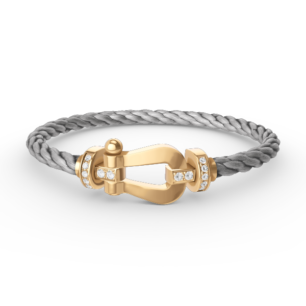[Lumi Jewelry]FORCE LARGE HORSESHOE HALF DIAMOND BRACELET GOLD