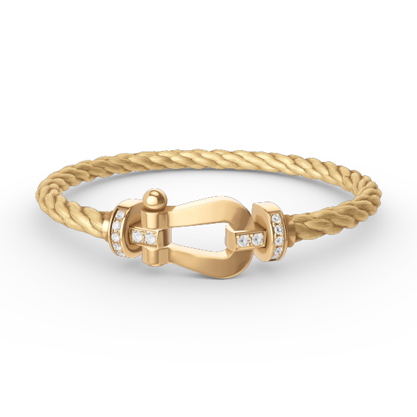 [Lumi Jewelry]FORCE LARGE HORSESHOE HALF DIAMOND BRACELET GOLD