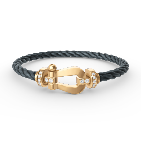 [Lumi Jewelry]FORCE LARGE HORSESHOE HALF DIAMOND BRACELET GOLD