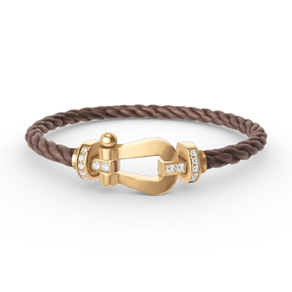 [Lumi Jewelry]FORCE LARGE HORSESHOE HALF DIAMOND BRACELET GOLD