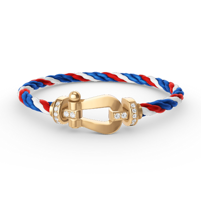[Lumi Jewelry]FORCE LARGE HORSESHOE HALF DIAMOND BRACELET GOLD