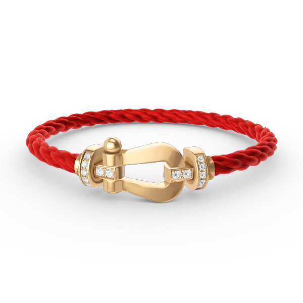 [Lumi Jewelry]FORCE LARGE HORSESHOE HALF DIAMOND BRACELET GOLD