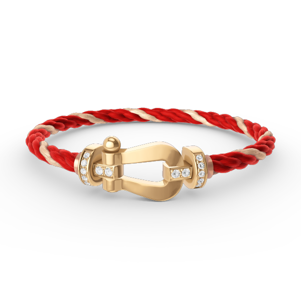 [Lumi Jewelry]FORCE LARGE HORSESHOE HALF DIAMOND BRACELET GOLD