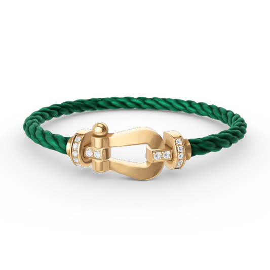 [Lumi Jewelry]FORCE LARGE HORSESHOE HALF DIAMOND BRACELET GOLD