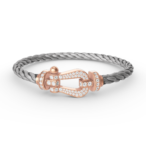 [Lumi Jewelry]FORCE LARGE HORSESHOE FULL DIAMOND BRACELET ROSE GOLD