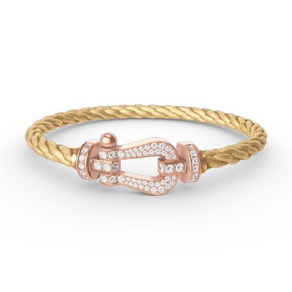 [Lumi Jewelry]FORCE LARGE HORSESHOE FULL DIAMOND BRACELET ROSE GOLD