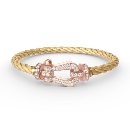 [Lumi Jewelry]FORCE LARGE HORSESHOE FULL DIAMOND BRACELET ROSE GOLD