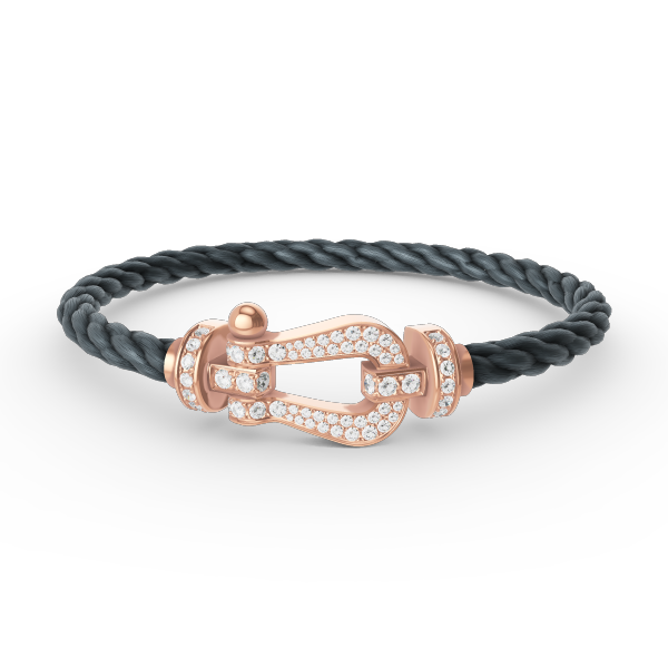 [Lumi Jewelry]FORCE LARGE HORSESHOE FULL DIAMOND BRACELET ROSE GOLD